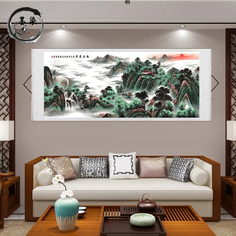 聚祥纳瑞图《旭日东升鸿运来》艺术微喷 横轴茶室办公室客厅装饰D6