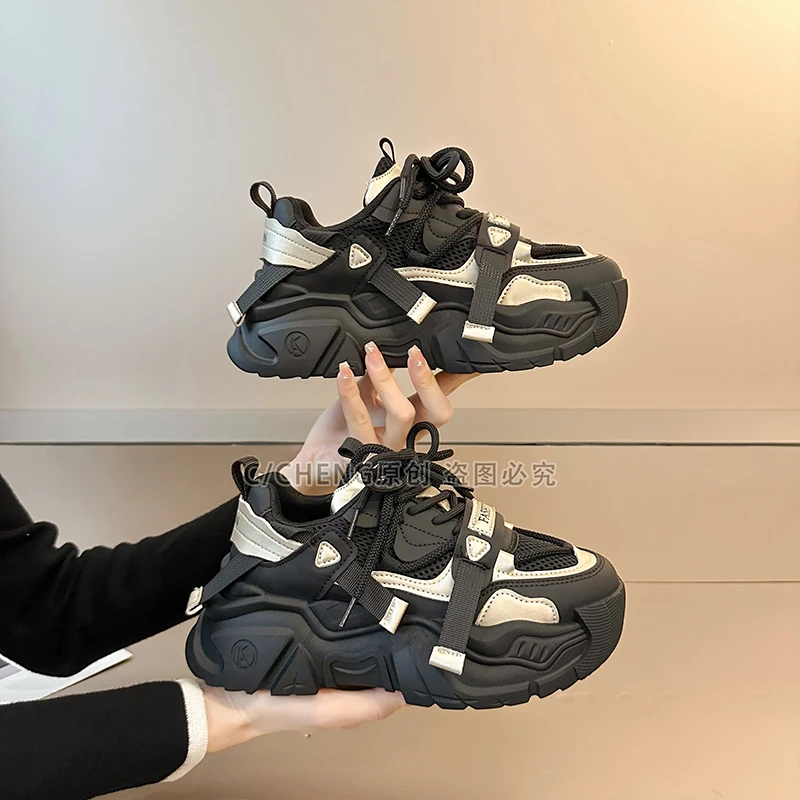 1新款老爹鞋女ins2024年秋季网红厚底增高时尚百搭运动秋季休闲鞋