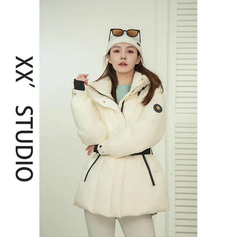 收腰显瘦短款羽绒服90白鸭绒 A211
