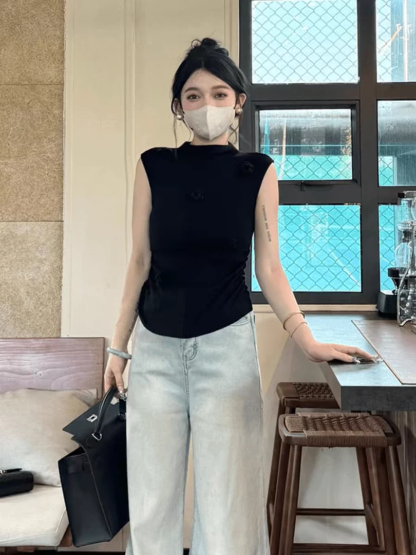 （001-100）孤品气质网红时尚显瘦修身纯色高领套装