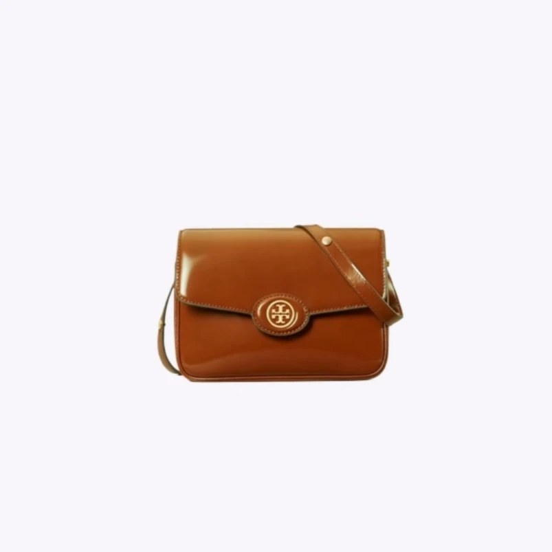 TORY BURCH/汤丽柏琦预售ROBINSON棕色中号单肩包