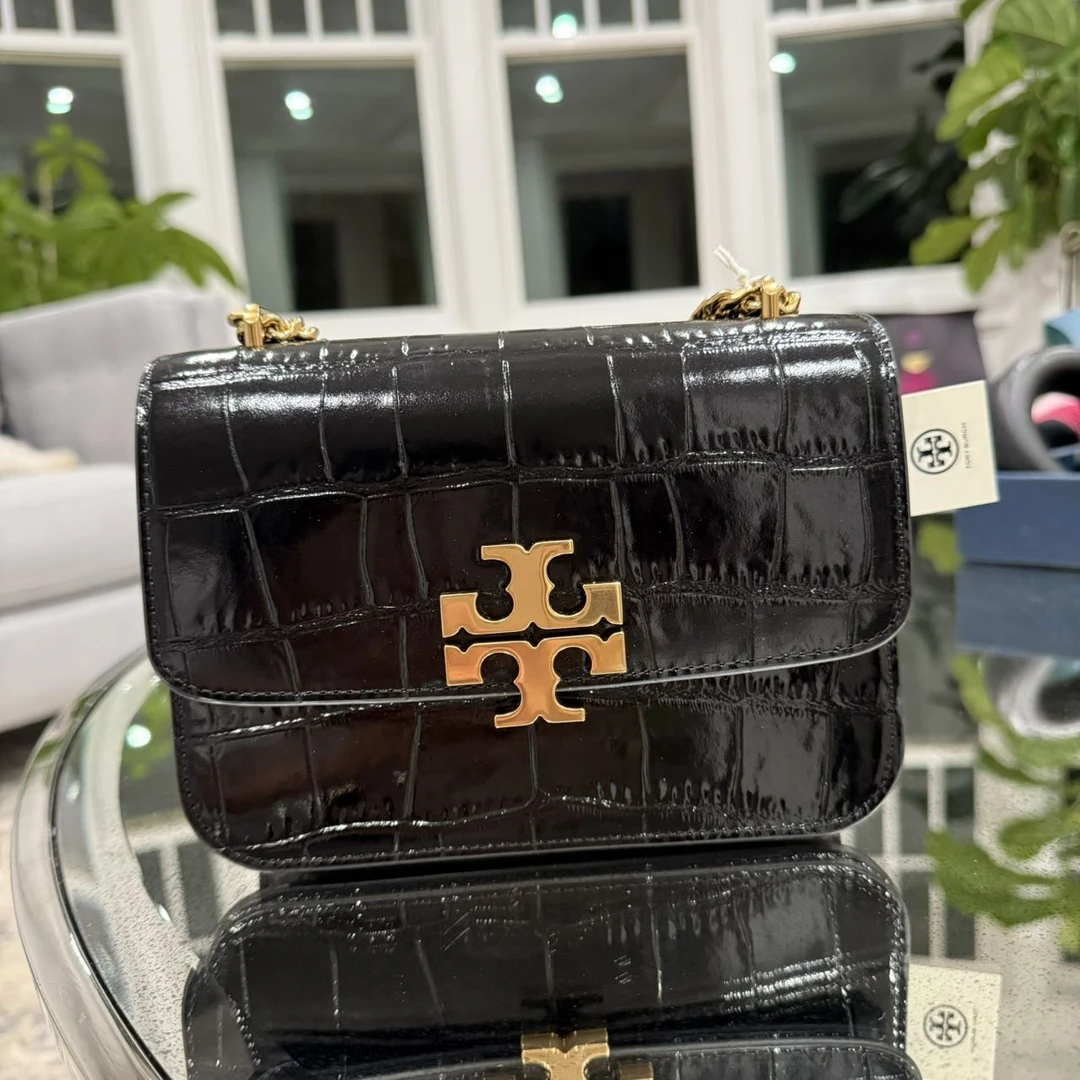 Tory Burch汤丽柏琦 预售ELEANOR压纹黑色小号单肩包165378-001
