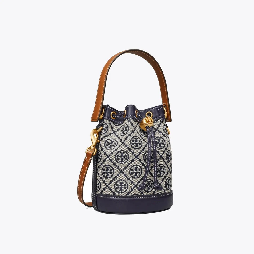 TORY BURCH/汤丽柏琦圣诞礼物 美现 迷你提花水桶包80534-405