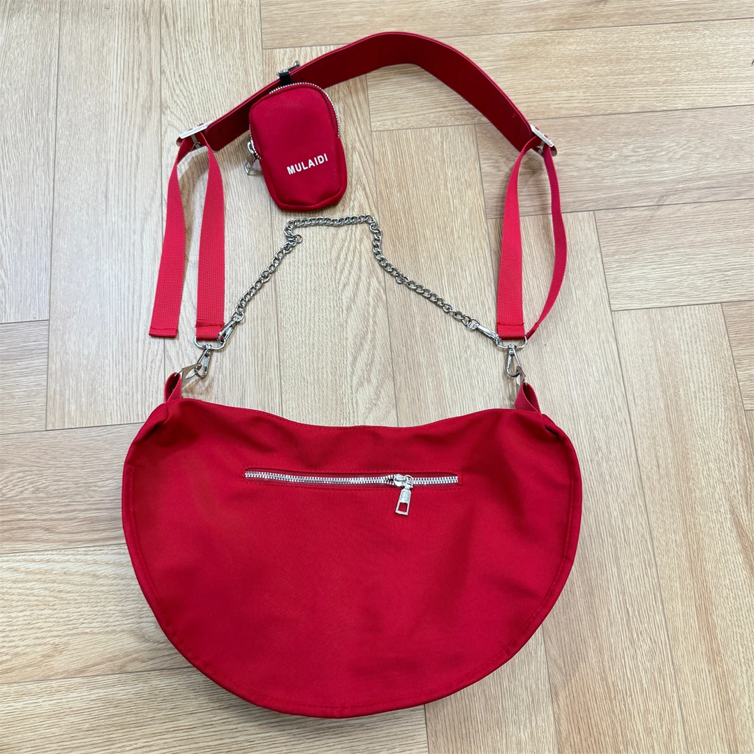 BINFU 美式休闲风配饰斜跨百搭时尚便捷红色小包包