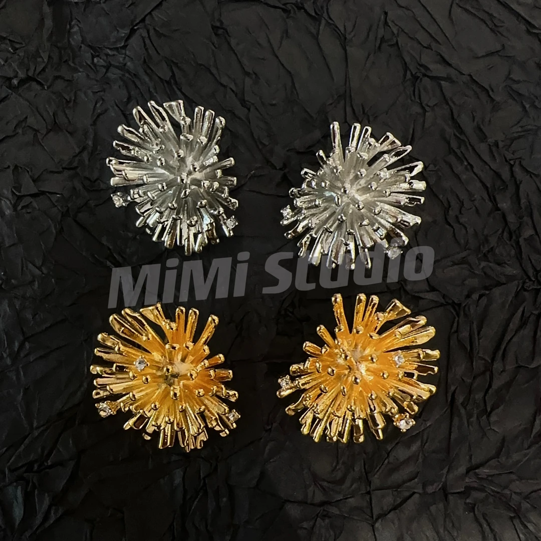 铜合金耳饰 欧美大气显气质不规则烟花耳钉