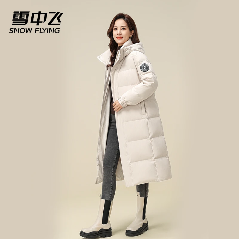 雪中飞新款长款羽绒服防风