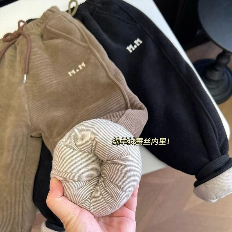 儿童保暖棉裤加厚一条过冬神器外穿超厚大棉男女童灯芯绒保暖裤子
