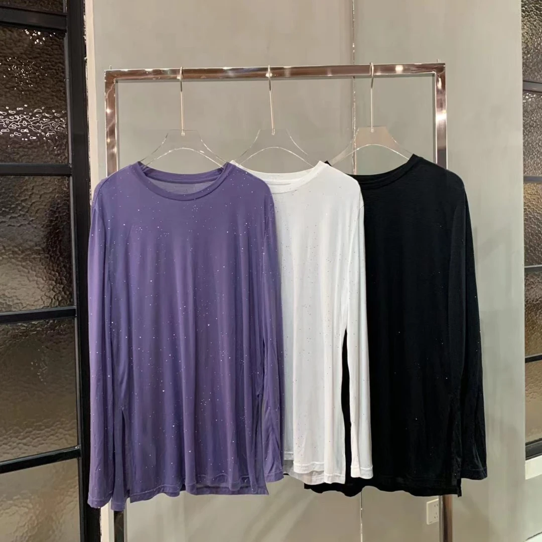 G. yantong/郭彦彤 烫钻防晒打底   春季服饰显瘦圆领设计师DD220