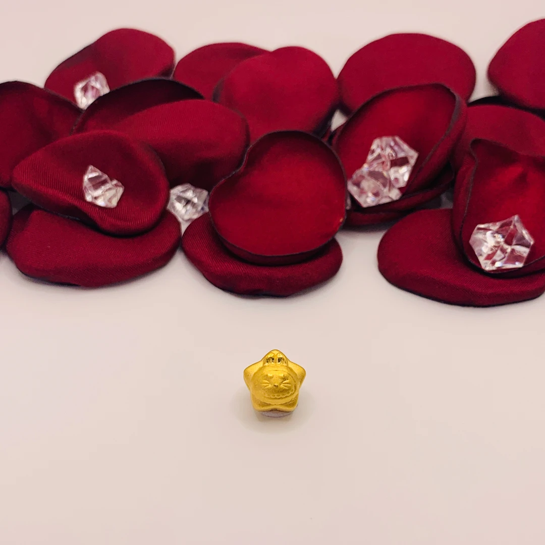 拉布布黄金转运珠 足金999 labubu星星 五角星 zimomo mokoko