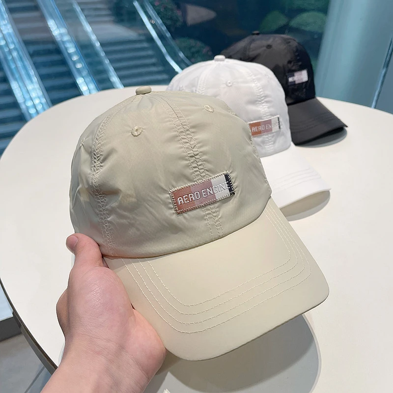 韩国潮贴标棒球太阳帽女时尚薄款户外遮阳帽防晒鸭舌帽百搭帽子