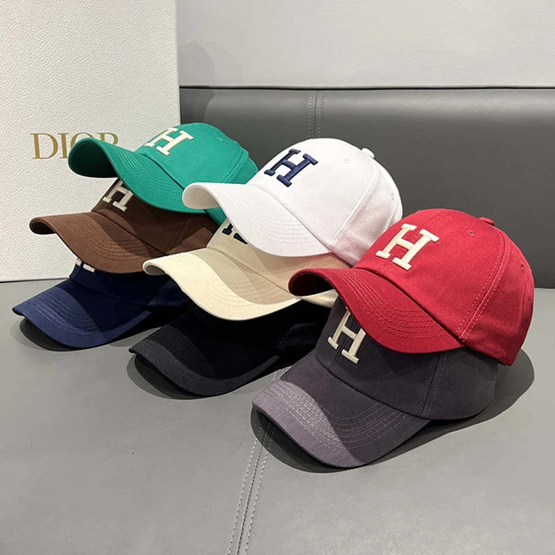 大H字母标棒球帽刺绣显脸小时尚百搭休闲情侣款鸭舌帽韩版ins潮流