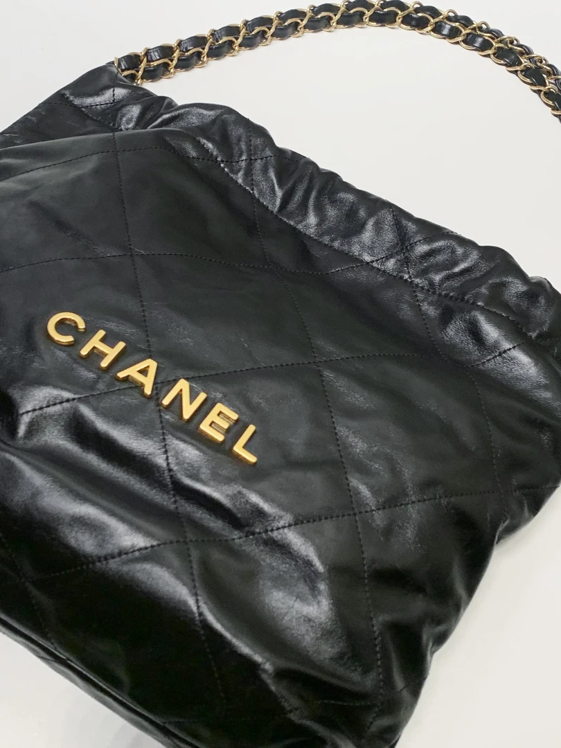 99新 Chanel/香奈儿 HIHI/23S黑金牛22bag小号 芯片款/10413745