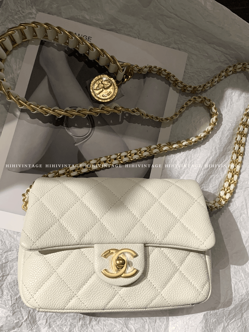 95新  HIHI/Chanel白金荔枝纹机关枪金币方胖子芯片款 TJ/6210597