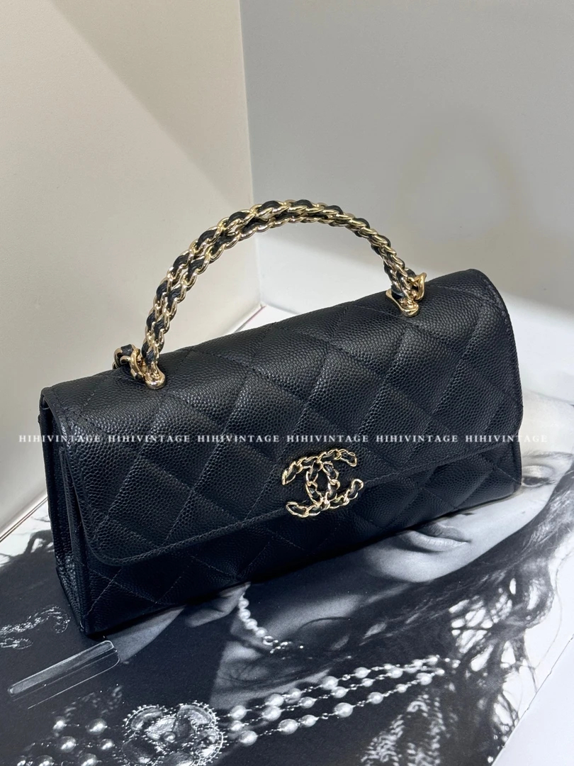 全新未使用 Chanel/香奈儿 HIHI精选/横版黑色手柄Kelly链条包