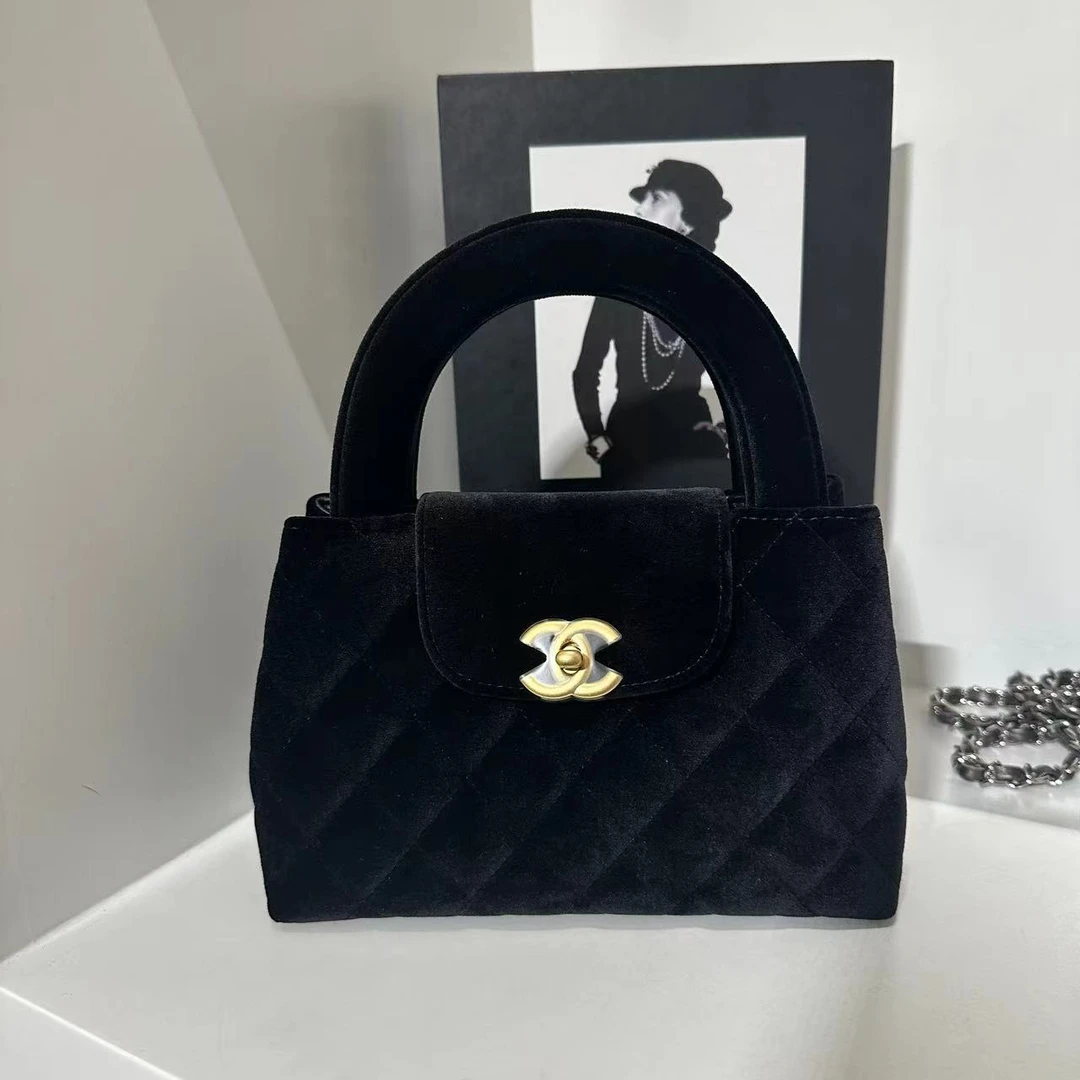 全新未使用 Chanel/香奈儿 HIHI精选/丝绒黑金kelly大号