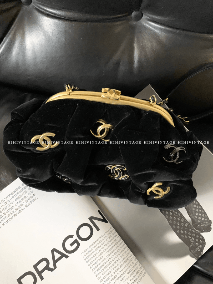 99新 Chanel/香奈儿 HIHI/丝绒双C云朵包30开/2461920/SS