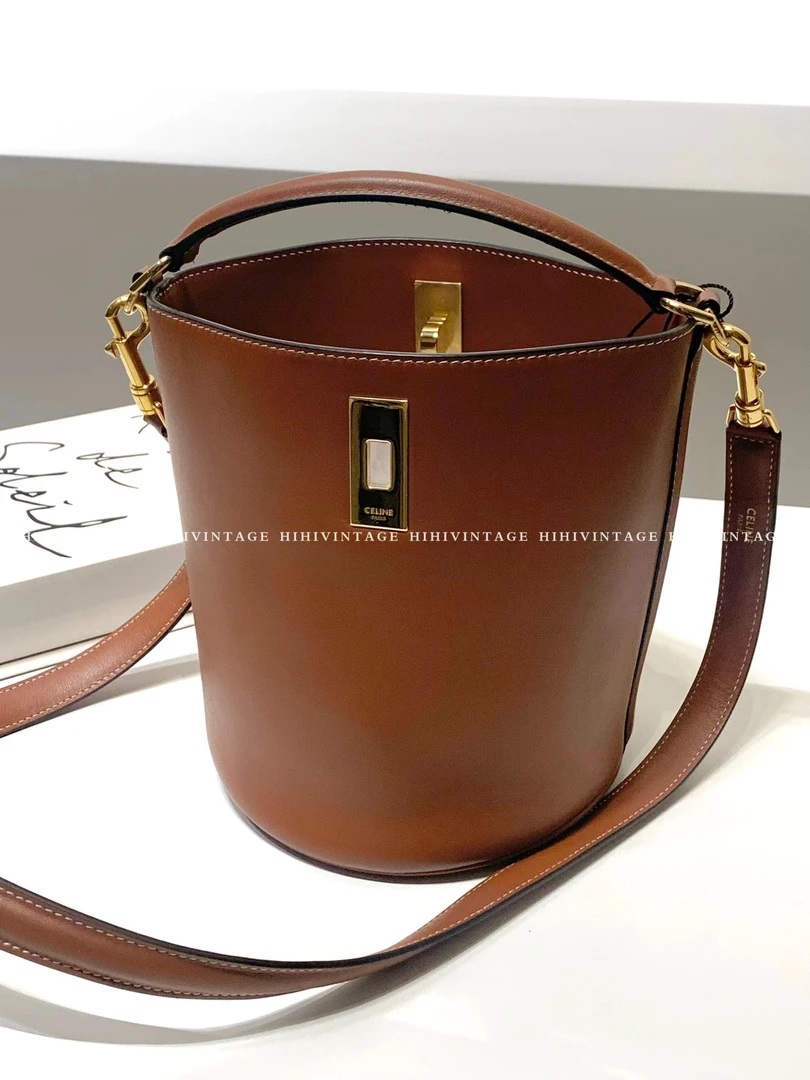 99新 Celine/思琳 HIHI精选/Celine 金棕水桶包celine