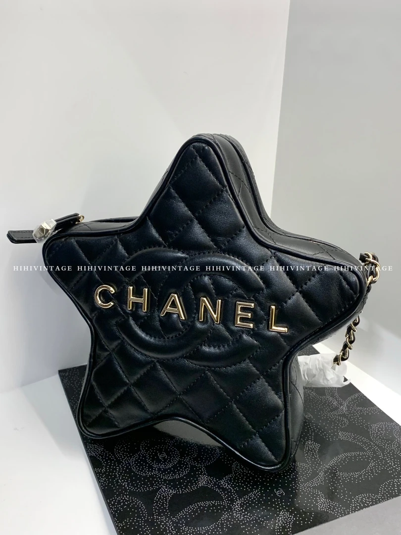 99新 Chanel/香奈儿 24C黑金五角星链条包/10496722JL