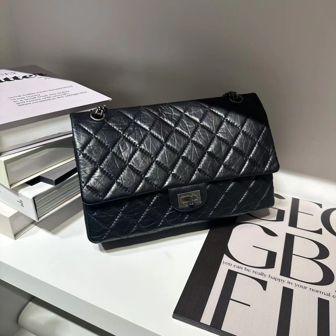 95新 Chanel/香奈儿 HIHI精选/CHANEL 黑银2.55包31.5cm10510591