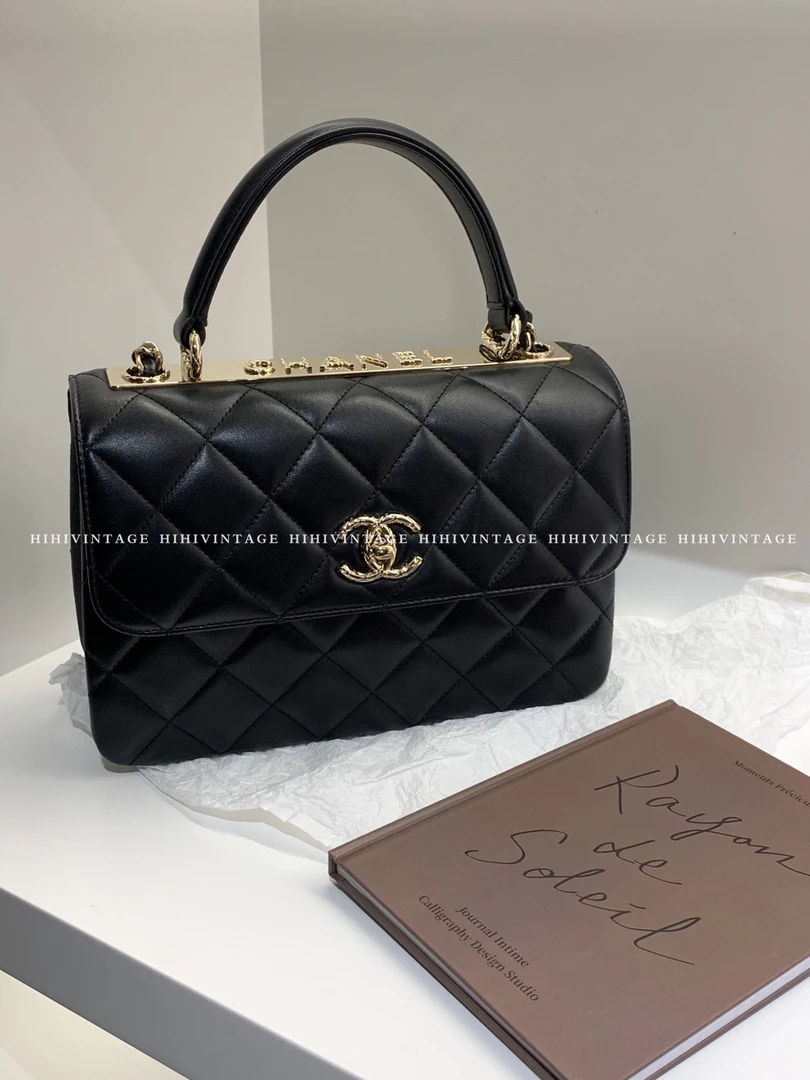 99新 Chanel/香奈儿 HIHI精选/Chanel trendy cc黑金菱格纹斜挎包