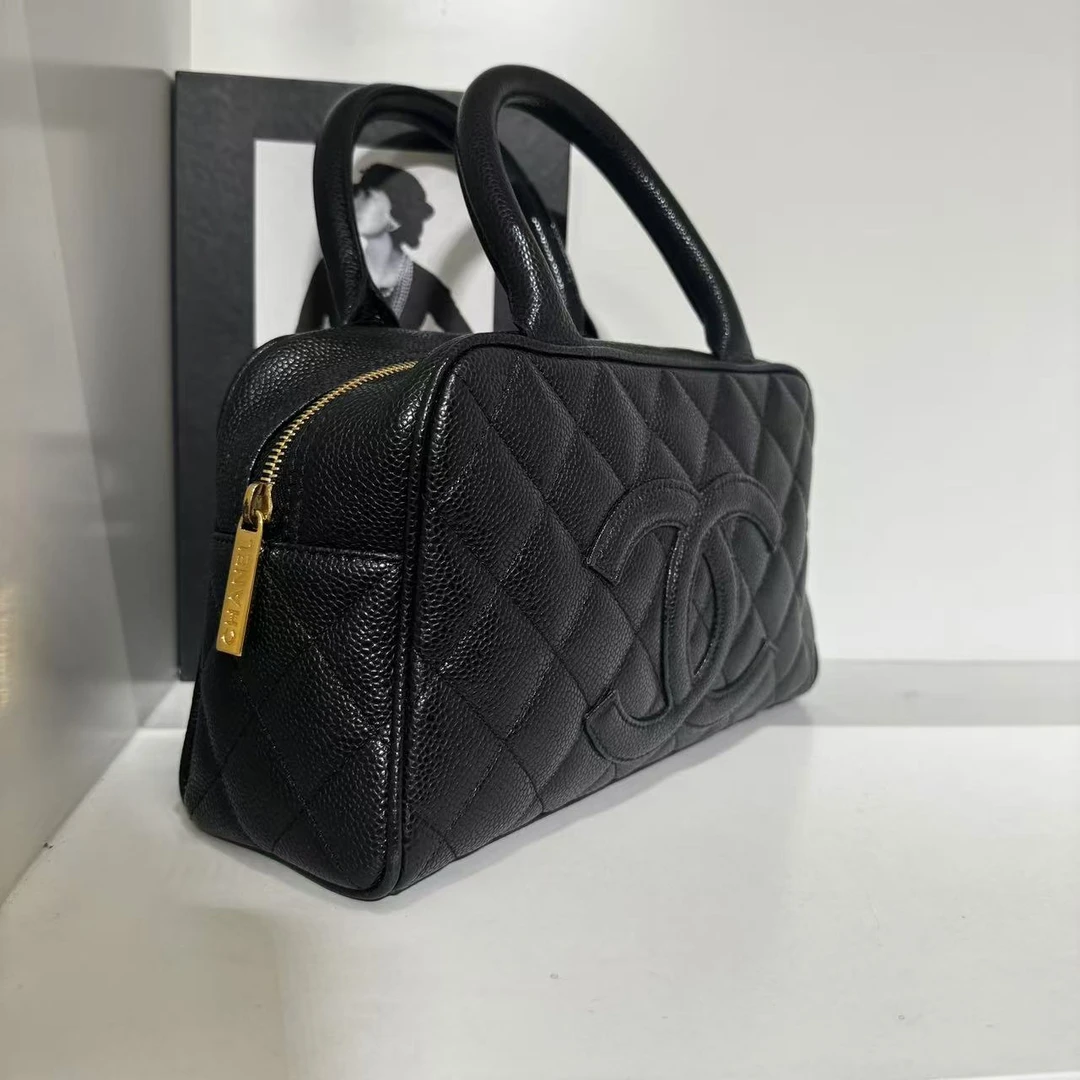 95新 Chanel/香奈儿 HIHI/黑色小号保龄球手提包 路上JL