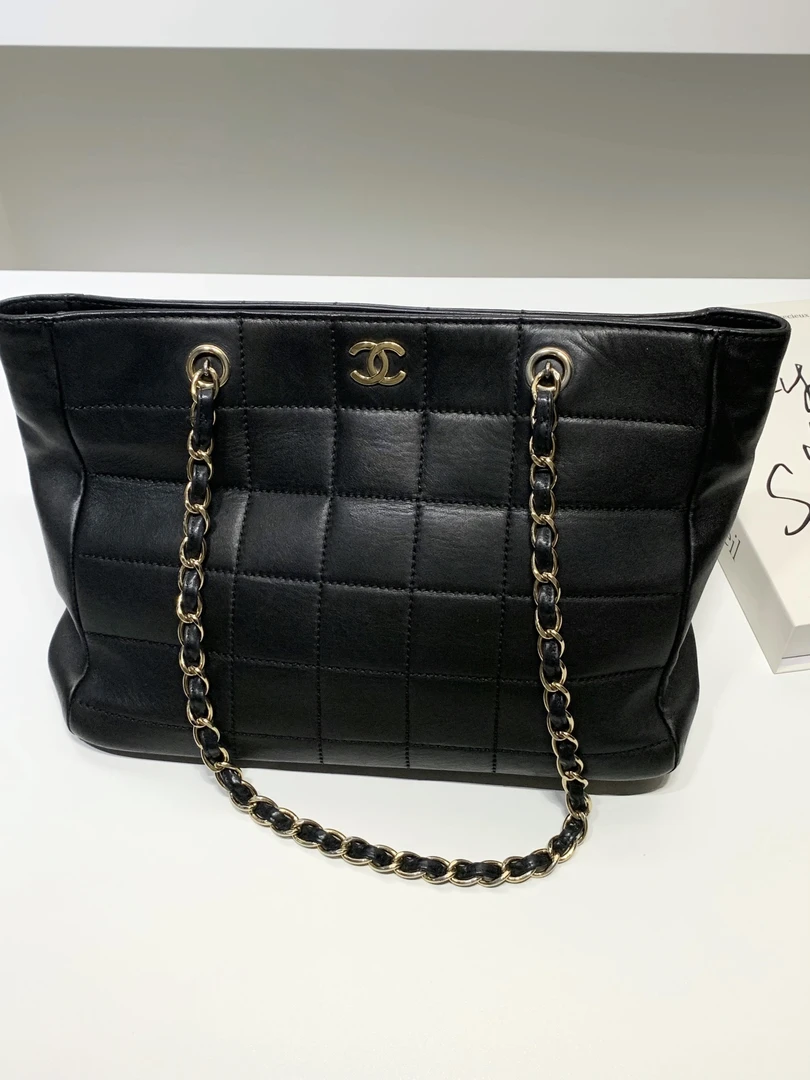 95新 Chanel/香奈儿 HIHI精选/黑金冰格托特包 7开/11542574