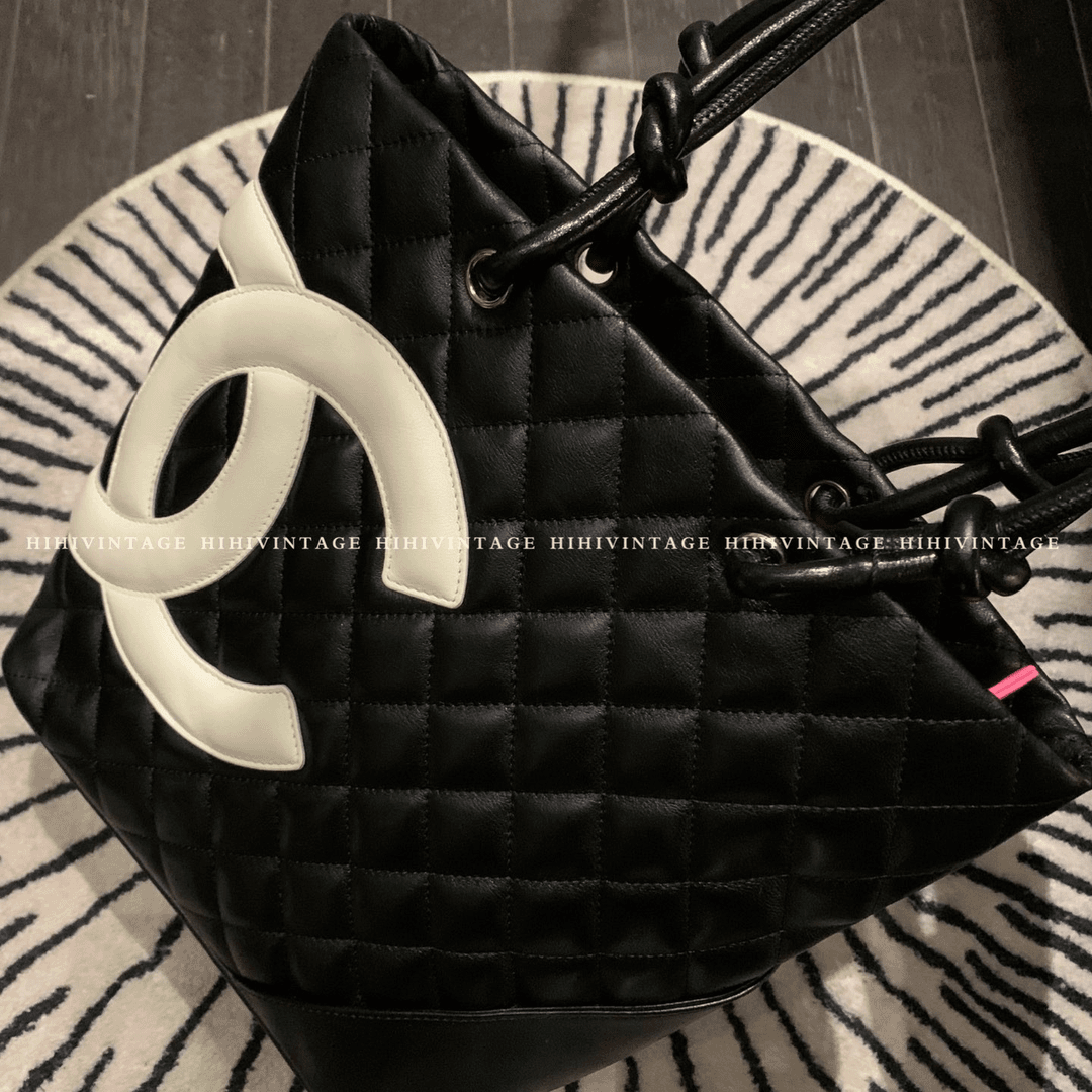 95新 Chanel/香奈儿 HIHI精选/ 康鹏大号菜篮子 黑色手提包