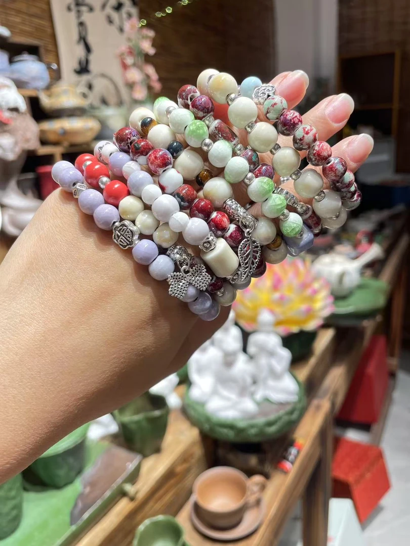 精美陶瓷手串可摆件可戴随缘分一串规格一串