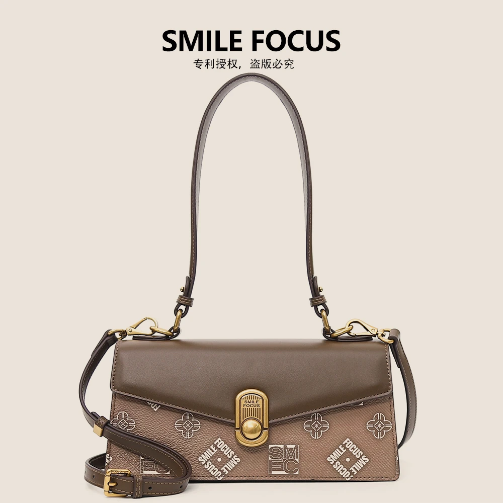SMILE FOCUS秋季新款气质单肩腋下包 SF-2777咖色