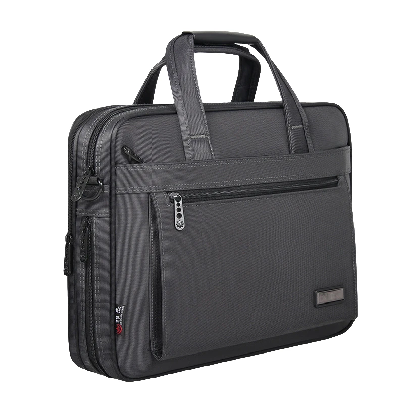 商务男士上班手提公文包加厚大容量文件包横款牛津布业务包会议