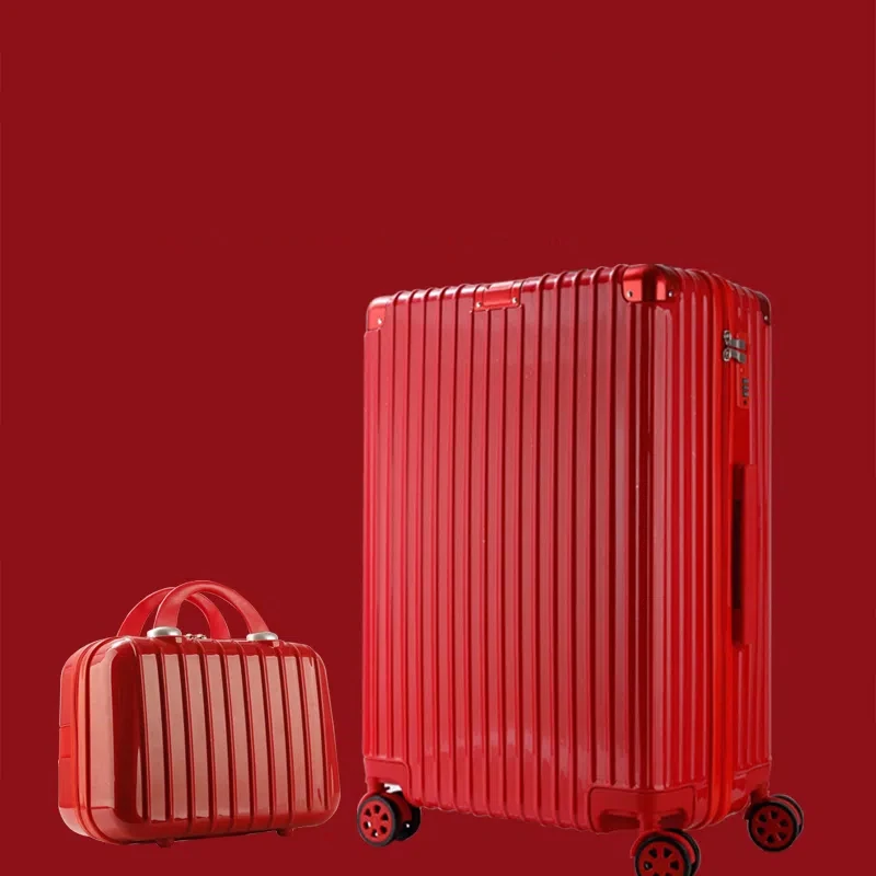 结婚箱子陪嫁箱行李箱女20寸24寸大红色婚庆密码嫁妆箱包子母压箱
