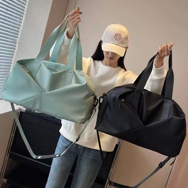 大容量带独立鞋仓健身包干湿分离短途旅行包简约收纳包包轻便简约