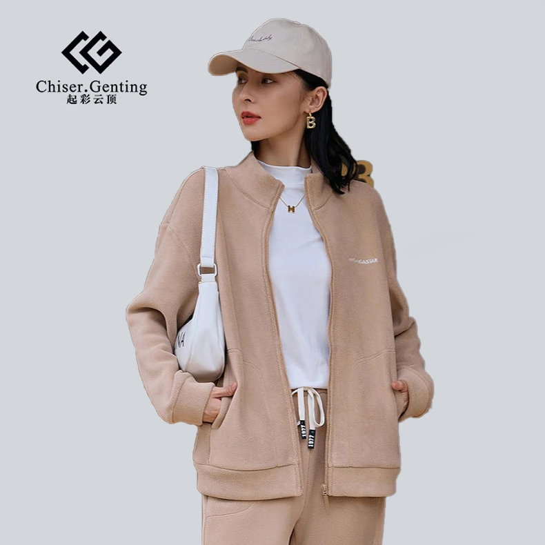 奥粒绒秋冬情侣加绒加厚休闲百搭男女同款外套字母