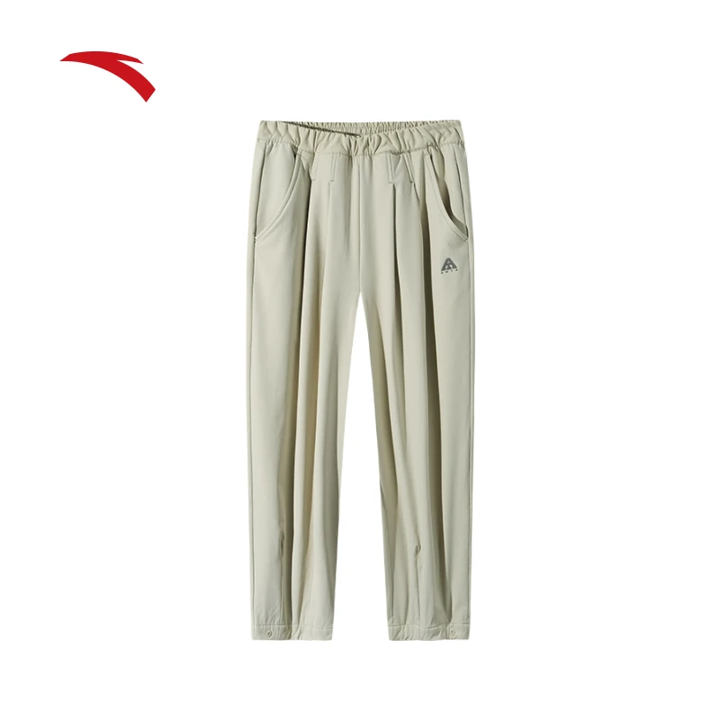 安踏三防梭织运动裤女春季新款户外徒步登山裤子加绒保暖宽松长裤