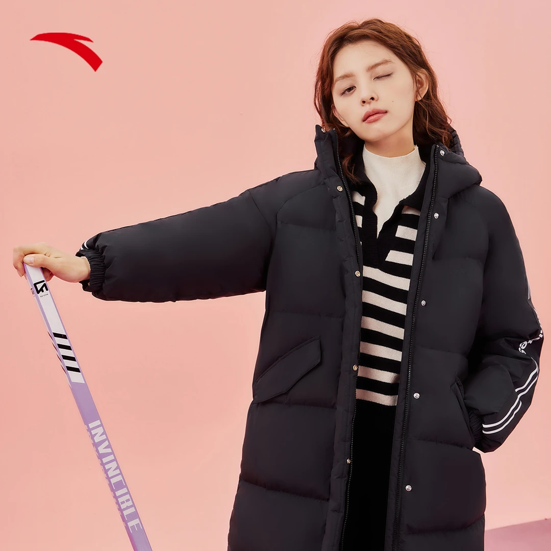 安踏女士雪壳羽绒服丨三防中长款鸭绒羽绒服新款保暖962348904