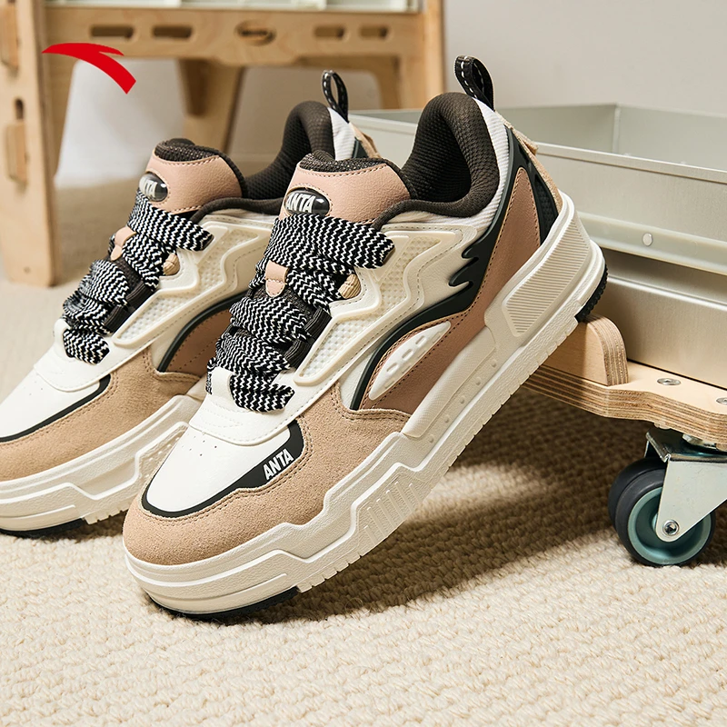 安踏凹凸丨板鞋面包鞋男子潮流秋季舒适增高厚底休闲鞋112418041