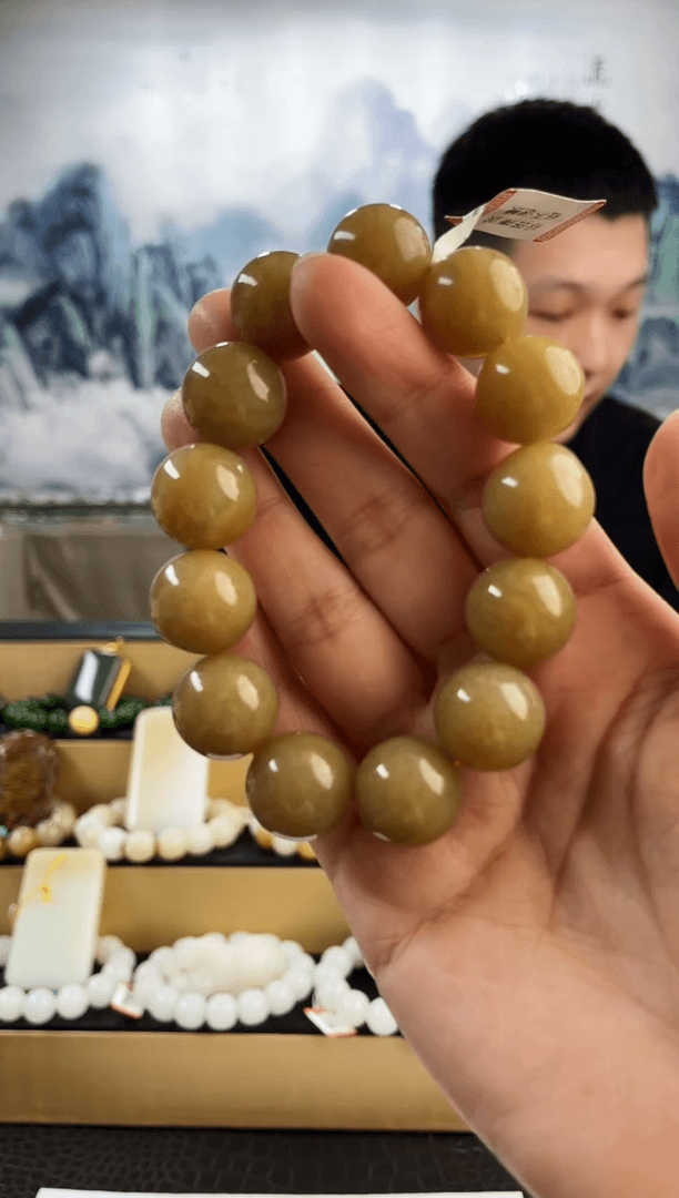 【闪购商品】和田玉手串未镶嵌16mm左右糖料
