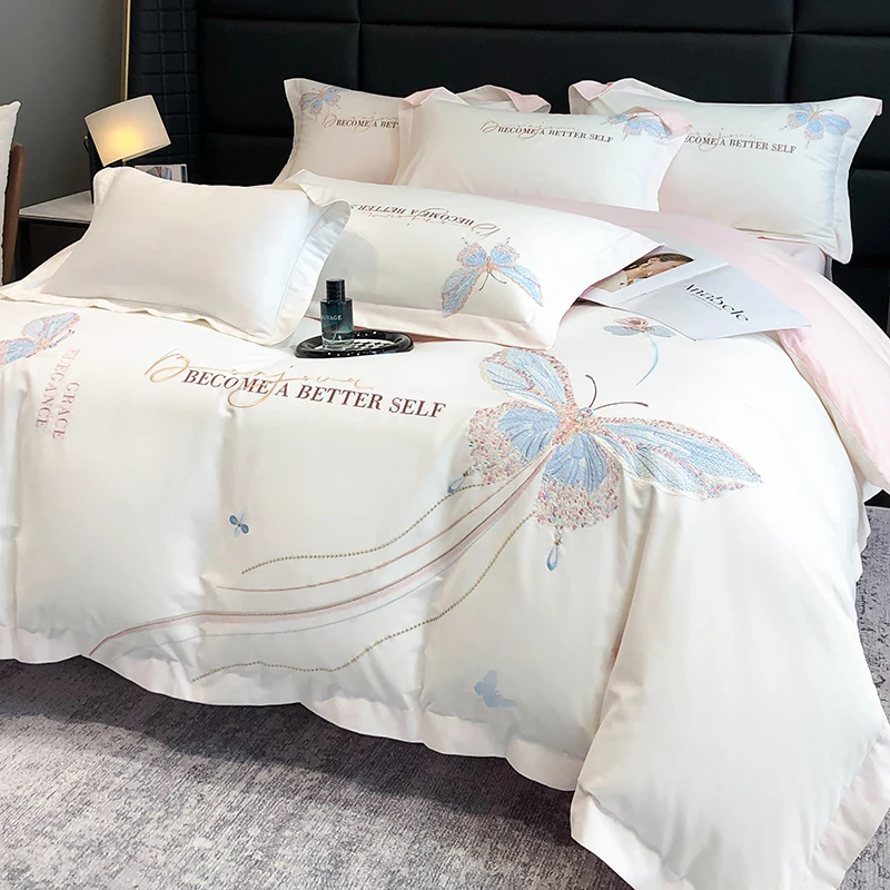 母婴级A类200支纯棉被罩加厚四件套高档轻奢全棉高端被套床上用品