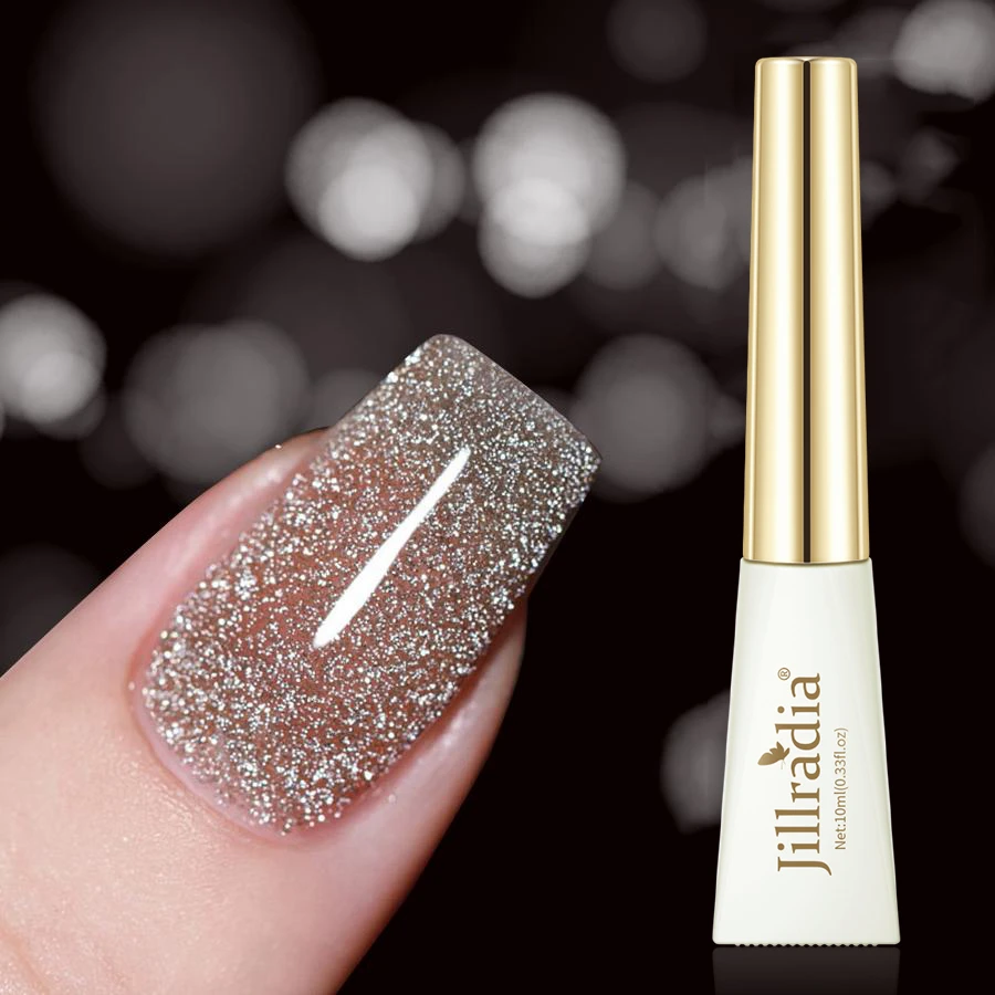 美甲浅棕碎钻甲油胶款爆闪反光蹦迪碎钻甲油胶