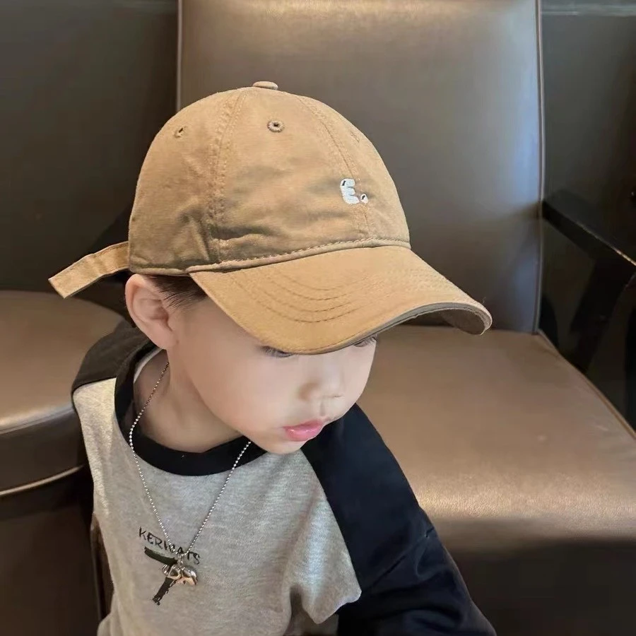 韩版ins儿童鸭舌帽男女童刺绣百搭宝宝休闲棒球帽男孩春秋季帽子