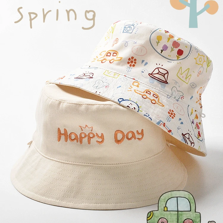 婴儿帽子春夏薄款男童渔夫帽儿童遮阳帽女童双面太阳帽男宝宝幼儿