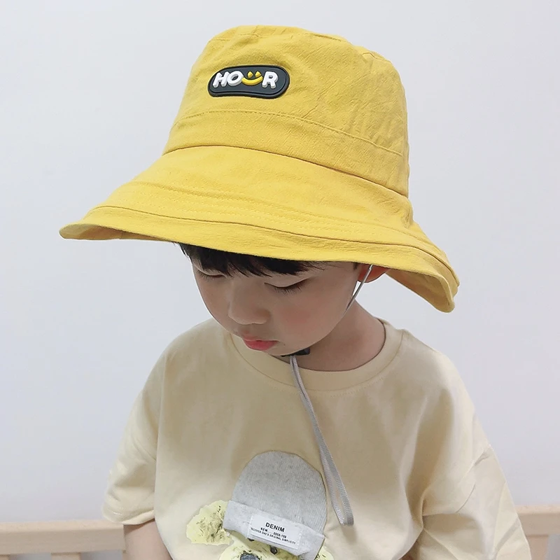 儿童渔夫帽夏季防晒帽男童薄款大帽檐女宝宝遮阳帽防紫外线太阳帽