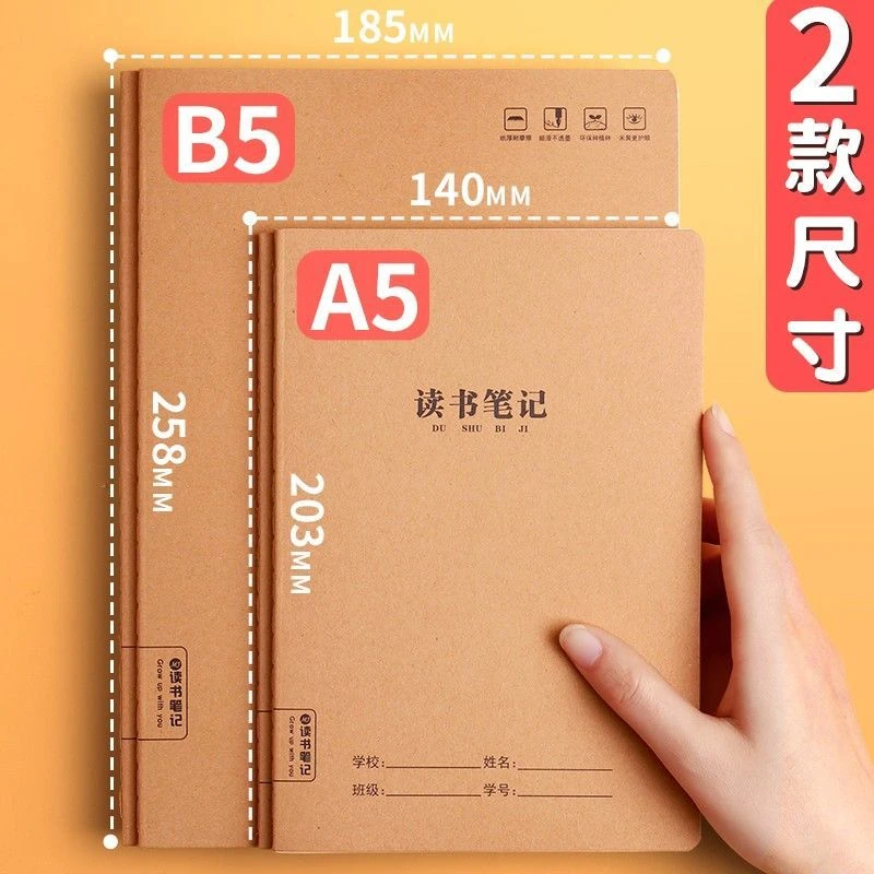 课外阅读专用摘抄本读书笔记本a5小学初中生b5双面加厚护眼内页