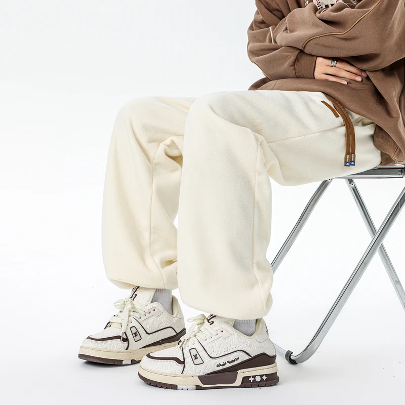 2024秋冬卫裤摇粒绒卫裤特大码秋冬休闲长裤束脚运动裤