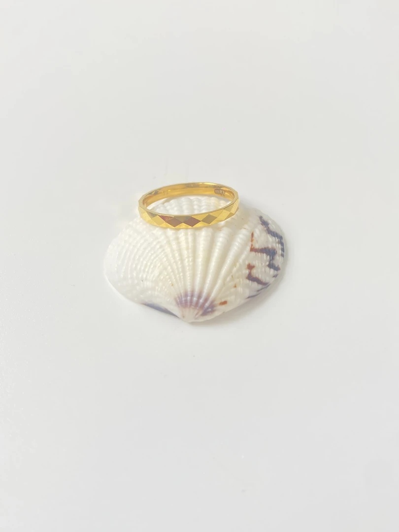 足金999 菱格纹戒指