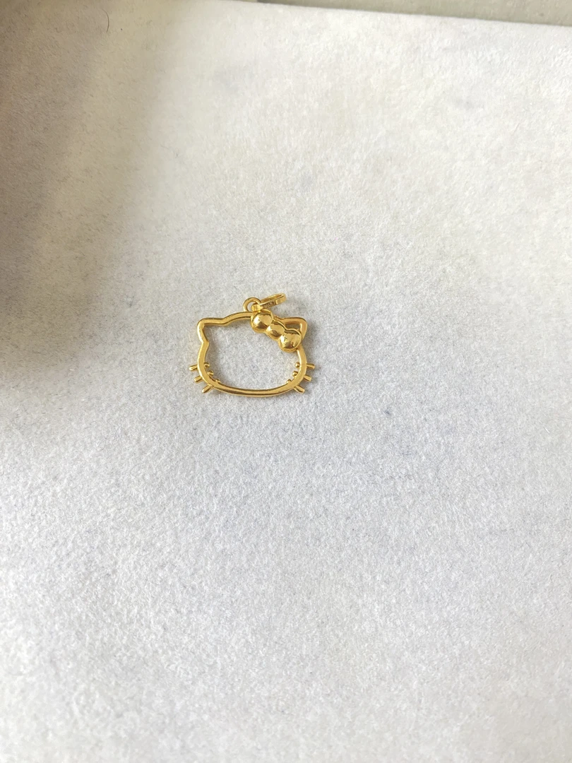 足金999 KT猫吊坠