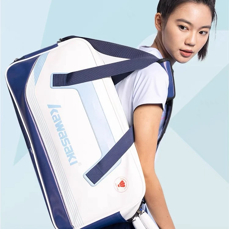 kawasaki/川崎手提斜挎包独立鞋仓轻便多功能单肩便携羽毛球包