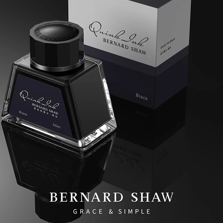 Bernard Shaw/萧伯纳墨水非碳素不堵笔黑色速干50ml金字塔瓶装