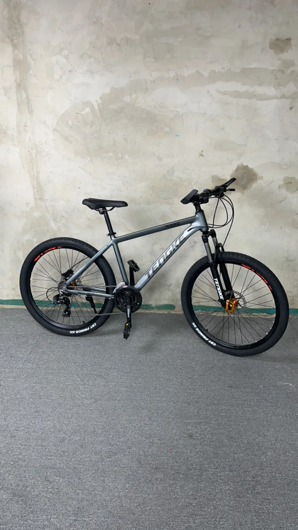 灰色26寸24速油压碟刹补土誊克TENGKE铝合金山地