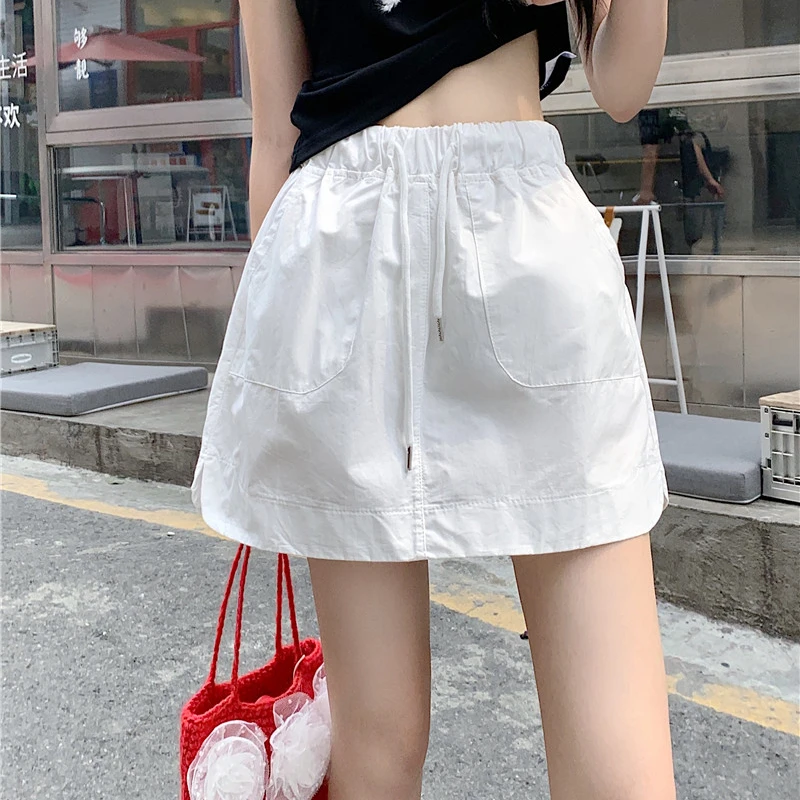 小个子高腰系带速干山系工装裙白色美式辣妹包臀半身裙大码显瘦